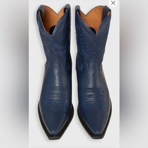 ANN MASHBURN Marie Cowboy Boot Navy Leather western pee-wee cowboy Boots